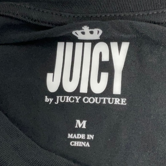 NWT Juicy Couture Women’s black/gray long sleeve logo tee, size M - Picture 4 of 8